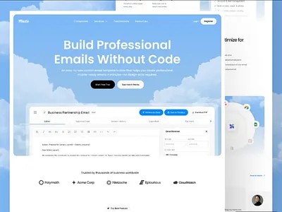 Mailo - Email Template Builder Landing Page landing landing page landing page design landingpage page prototype responsive template ui ui design ui ux user experience user interface ux ux design web web design website website design