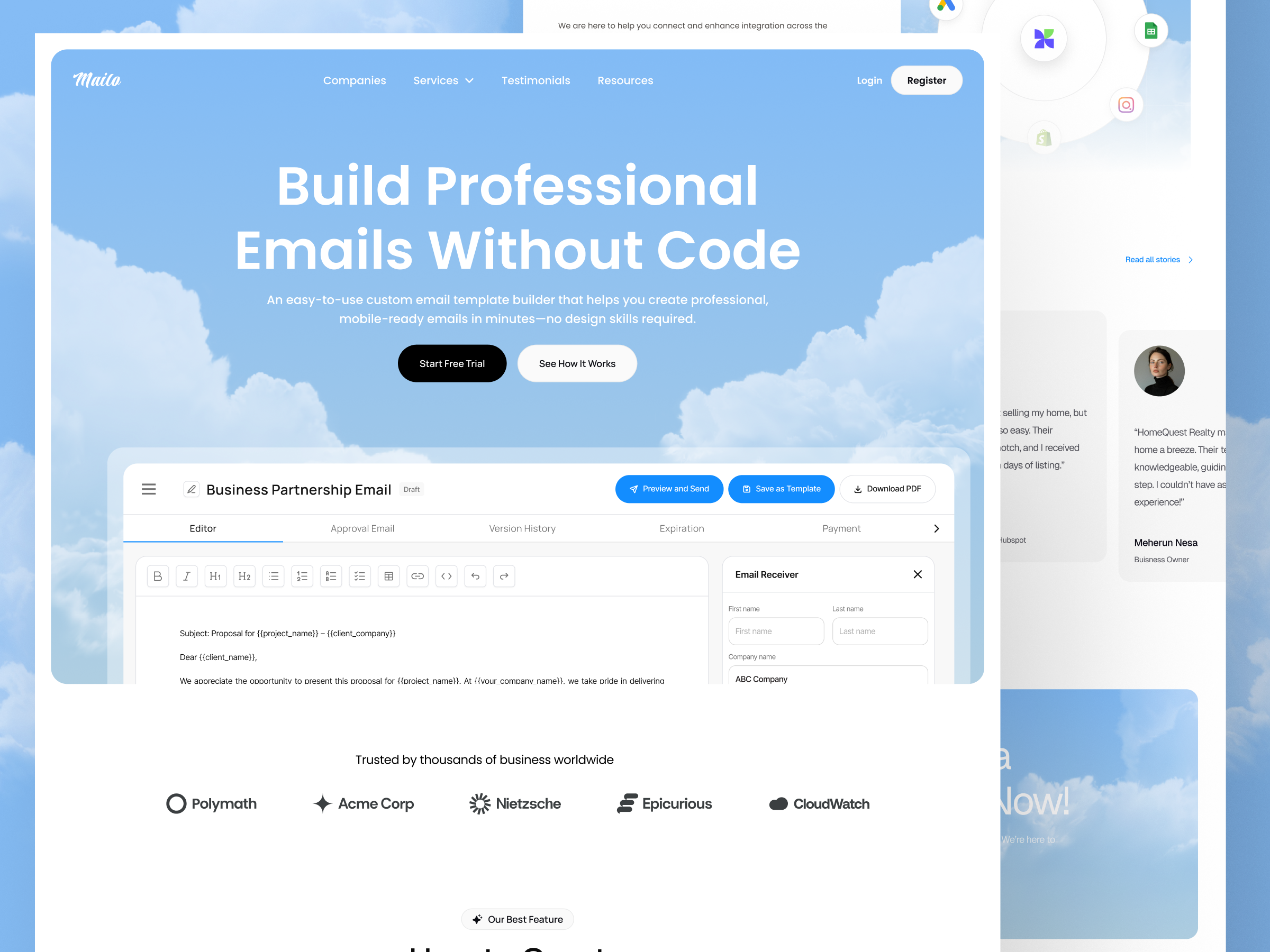 Example of Saa S Landing Page Design 