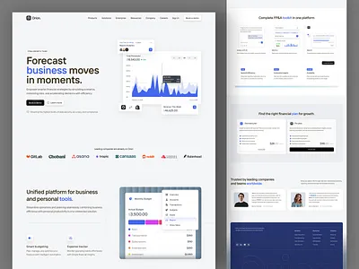 Orion - Finance Landing Page b2b cansaas clean deisgn finance fintech interface landiing page platform saas startup tracking ui ux web web design website