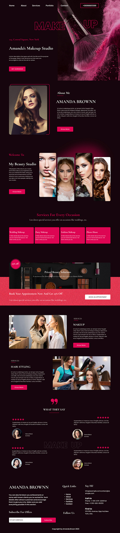 Girls Salon Website Design elementor elementor pro prototype squarespace ui ui ux design user interaction user interface ux ux research wix wordpress wordpress website