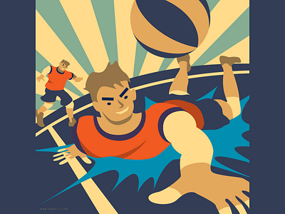 Volleyball Pancake illustration man sports vector volleyball