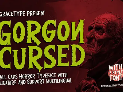 Gorgon Cursed | Horror Typeface ligatures