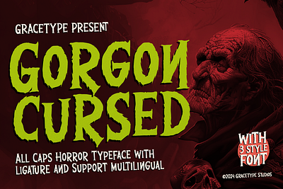 Gorgon Cursed | Horror Typeface ligatures