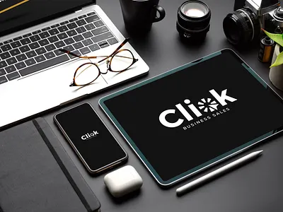Modern Click Business Sales Logo on Digital Devices branding graphic design logo logo design logotype minimalist modern professional typography