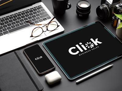Modern Click Business Sales Logo on Digital Devices branding graphic design logo logo design logotype minimalist modern professional typography