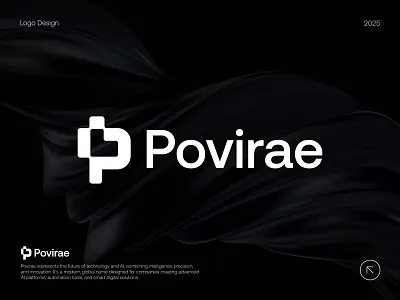 Povirae - Logo Design ai ai logo brand identity branding design icon identity logo logo creation logo design logo designer logo maker logo mark logodesign logos p logo tech company tech logo technology logo