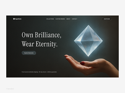 Hero Section — Diamond Jewelry Landing Page branding