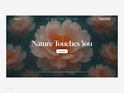 Hero Section — Botanical Skincare Landing Page clean cosmetics ui ux