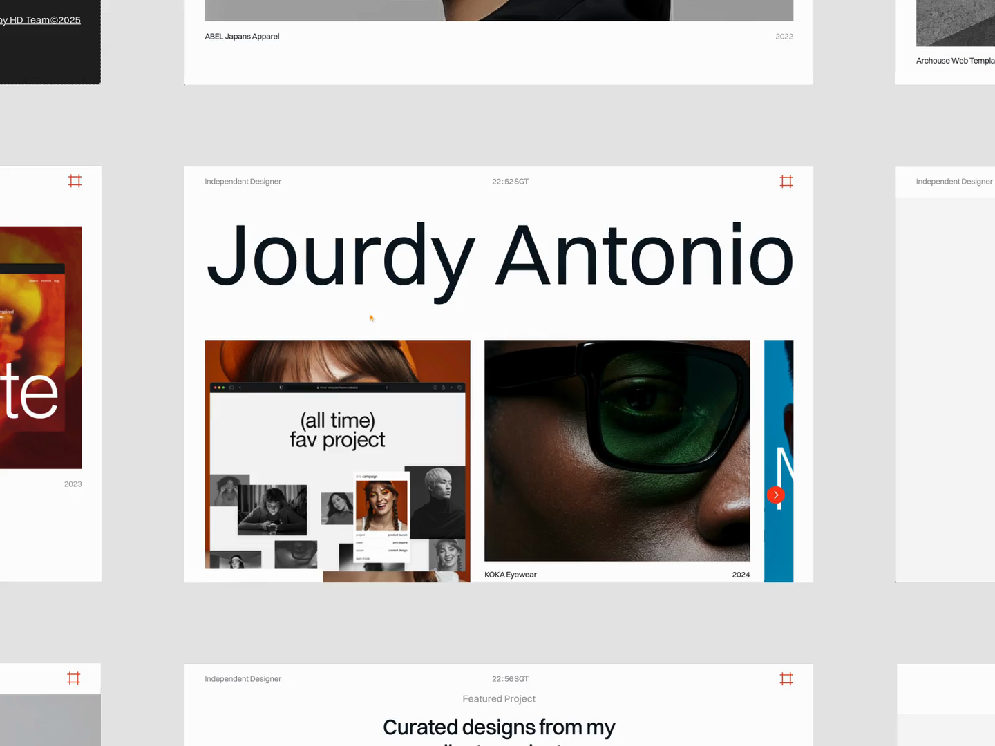 Example of Portfolio Website Designer — Motion Showcase, Bold Modern Layout