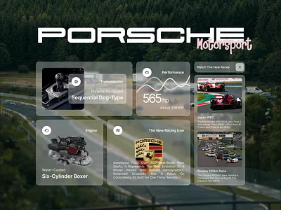 Porsche Motorsport - Bento Card bento clean glass liquidglass porsche ui