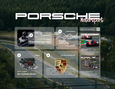 Porsche Motorsport - Bento Card bento clean glass liquidglass porsche ui