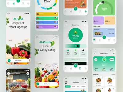 AI Nutrition – Smart Food & Diet Tracking App 🍏✨ ai ai app design ai assistant ai mobile app ai nutrition app inspiration calorie tracking diet tracking food app food planner food track mobile app mobile app design nutrition nutrition ui smart food