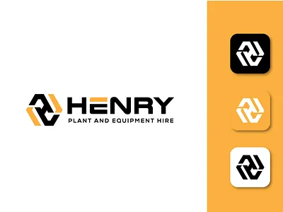 Henry Construction Logo branding construction graphic design logo modern