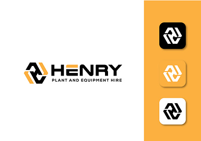 Henry Construction Logo branding construction graphic design logo modern