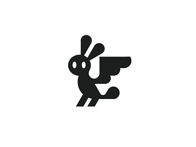 Winged bunny Ready-Made Logo for Sale by Anhdodes – Logoadoni anhdodes bird branding bunny creature design graphic design identity illustration logo logo design logo designer logodesign minimalist logo rabbit