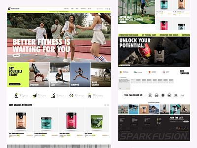 Spark Fusion – Strategic Homepage Design & UX/UI about us page aboxagency d2c ecommerce fitness health homepage nutrition protein shopify uiux webdesign