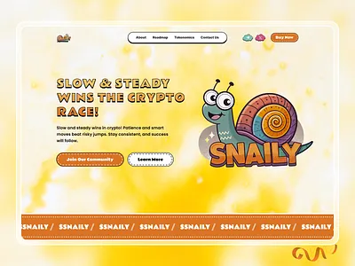 Snaily – The Smarter, Slower, Stronger Coin cryptodesign landing page design meme coin landing page meme website pepe pepe website snailycoin web3 website design