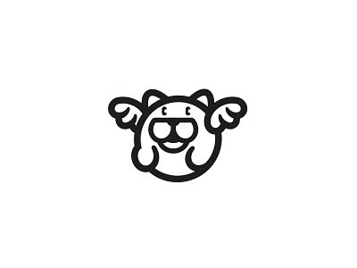 Flying puppy Ready-Made Logo for Sale by Anhdodes – Logoadoni anhdodes animal bird branding design dog graphic design logo logo design logo designer logodesign minimalist logo pet puppy
