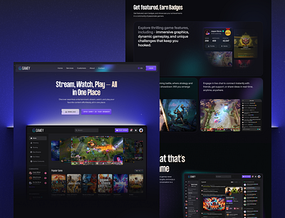 Game Landing Page I 3D Animation creative design gaming gaming app gaming website landing page mobile app design platform product design streaming app streaming platform ui ux video streaming app web app website design