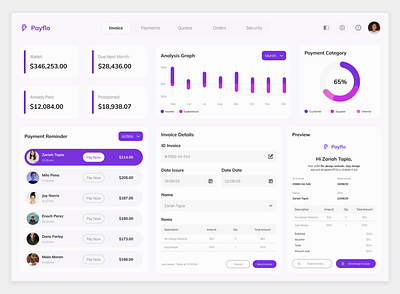 Payflo – Email Payment System Dashboard ai agents ai agents landing page app billing management branding client payments design digital wallet expense tracking finance automation finance ui fintech dashboard graphic design illustration invoice system logo modern ui design payment dashboard ui vector
