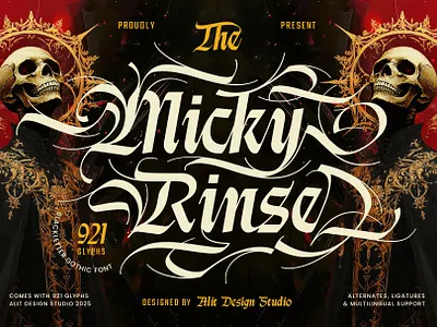 Micky Rinse Typeface blackletter design font fonts letteing typeface