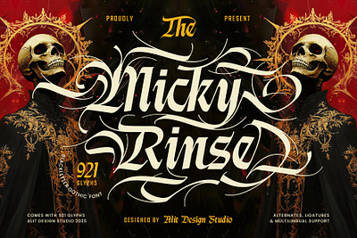 Micky Rinse Typeface blackletter design font fonts letteing typeface