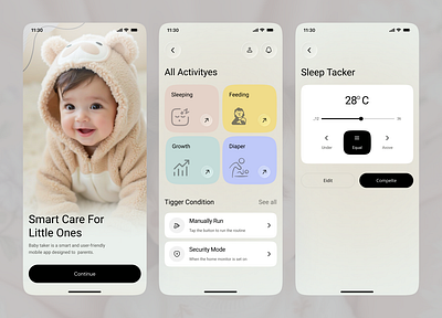 Baby Tracker Mobile App UI/UX baby baby app ui baby development baby feeding baby health baby monitor baby schedule baby sleep tracker baby tracker child tracker mobile app mobile app design parenting design pregnancy pregnancy journey