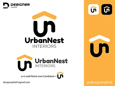 Letter U and N with Home Icon combine UrbanNest Interior logo. alphabet logo branding clean logo combination mark logo creative logo design graphic design home logo interior logo letter logo logo memorable logo minimal logo new logo real estate logo timeless logo unlogo urbannest logo