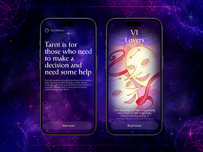 Tarot Mobile iOS App app branding design graphic design illustration logo typography ui ux vector