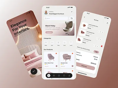 Furniture Mobile Application app design furniture furniture app furniture store furniture ui home decor interior app interior design app mobile app modern furniture online store property uiux