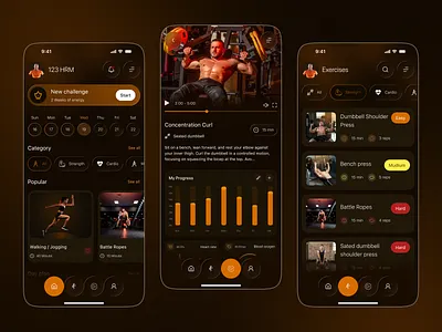Fitness & Workout App – Modern Mobile UI/UX Design activity tracker daily fitness exercise app exercise tracker fitness app fitness dashboard gym app gym workout health app healthy lifestyle mobile app personal trainer app sports app training app ui ui design ux design wellness app workout app yoga app