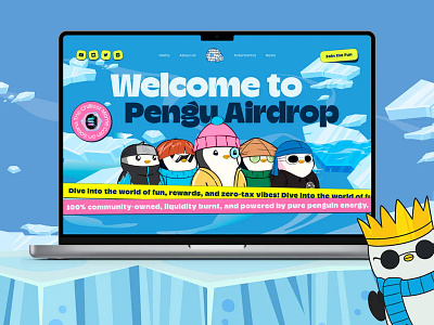Pengu Airdrop — Crypto Meme Mem Token Website blockchainfun branding crypto cryptoart cryptocommunity cryptodesign cryptolife cryptomeme cryptotrend cryptoworld design digitalart illustration meme meme coin meme token memetoken nftcommunity web3