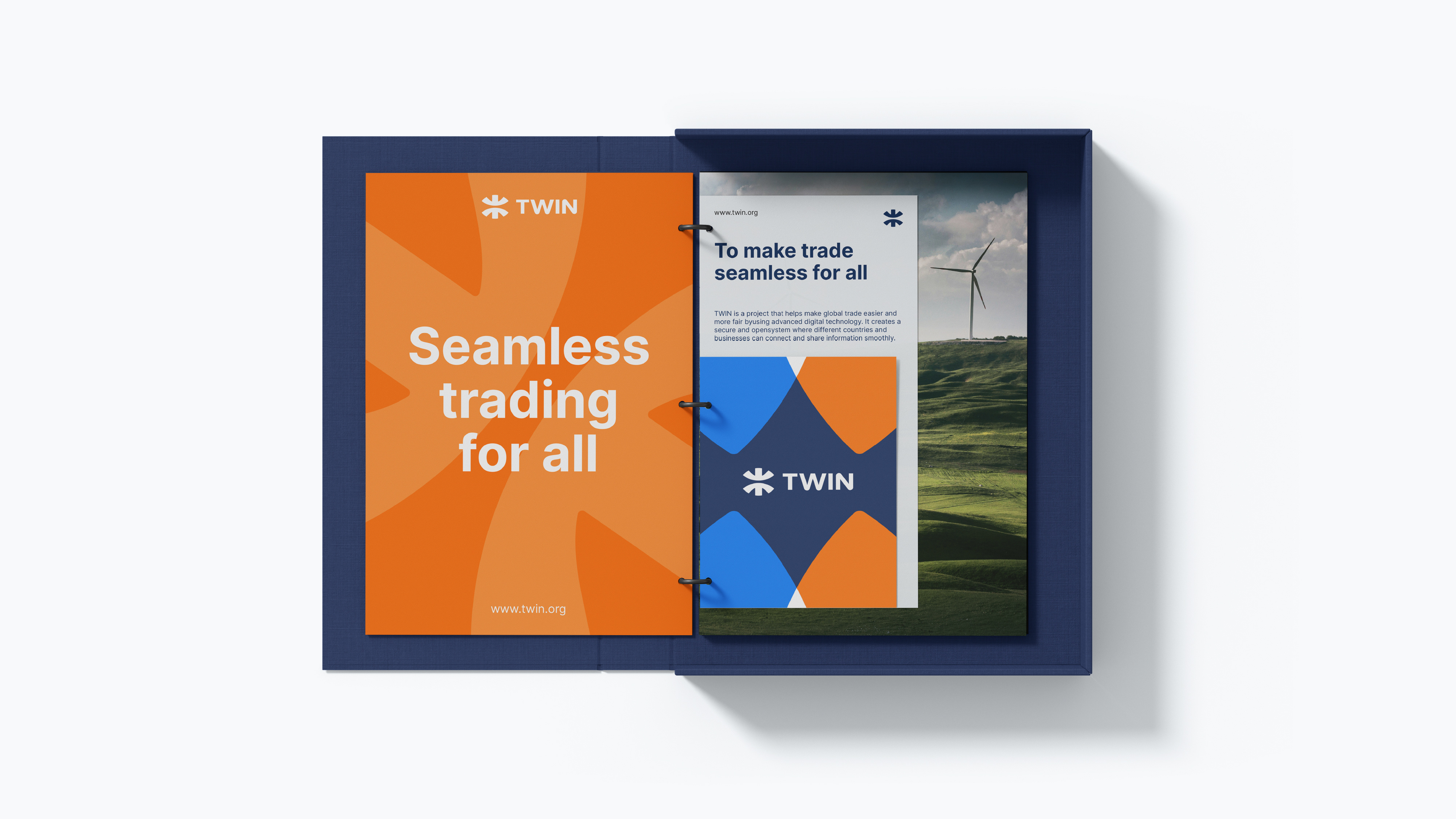 TWIN Stationery Design arrows blocknote business cards connection corporate crypto design subscription envelope folder global iota pattern print real life trade trading twin web3