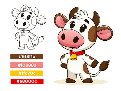 Cute cartoon cow vector, Animal Branding alaska states arizona states arkansas states california california states car window sticker colorado states design illustration ui