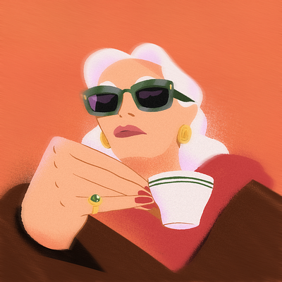 Autumn coffee coffee colour design drawing fashion illustration paris style sunglasses