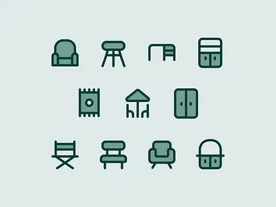 Furniture Icon Pack brand design furniture icon pack furniture icon set graphic design icon design icon packs icon sets icons ui design