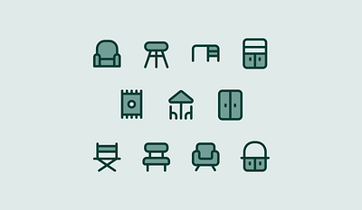 Furniture Icon Pack brand design furniture icon pack furniture icon set graphic design icon design icon packs icon sets icons ui design