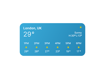 Clean Blue Weather Forecast UI Design blue theme information design simple weather app widget