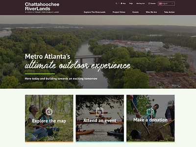 Chattahoochee RiverLands Web Design 2.0 atlanta branding digital functionality interactive interactivity interface design map map design mapbox outdoors point of interest sitemap ui user experience ux video web design website wireframe