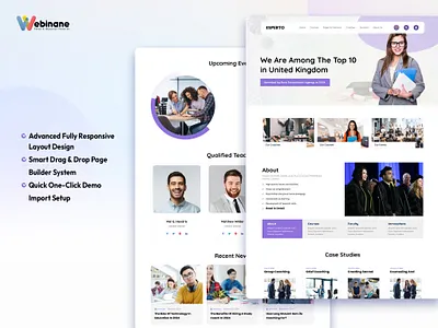 WordPress Solution for Educational Websites digital education e learning ecourse education education website educational platform educationla website design elementor landing page learning platform online learning online platform online school ui ux web application design web design website design wordpress educational theme