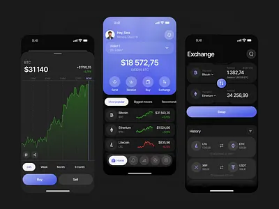 CryptoPulse | Mobile App app btc crypto design exchange investment logo typography ui ux vector