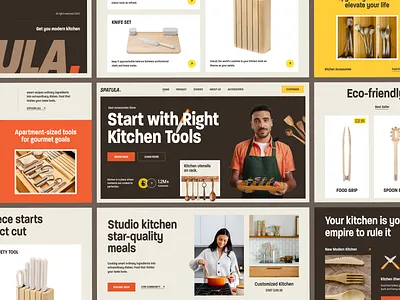 Spatula - Cooking Accessory Web Design cooking cooking accessory cooking product cooking set ecommerce ecommerce web design ecommerce webdesign ecommerce website kitchen kitchen accessory kitchen essentials kitchen set landing page landingpage recipe web design web ui design webdesign website design website designer