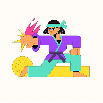 Karate Master Illustration action combat defense fitness health illustration karate martialarts power punch sport strength training