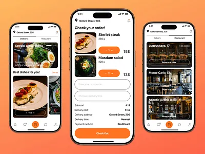 Дизайн мобильного приложения доставки еды | Julia Gerka delivery app ecommerce food delivery mobile app mobile design ui ui design ui дизайн user expirience user interfaces ux ux design ux дизайн web design website веб дизайн мобильное приложение мобильный дизайн приложение доставки еды приложение ресторана