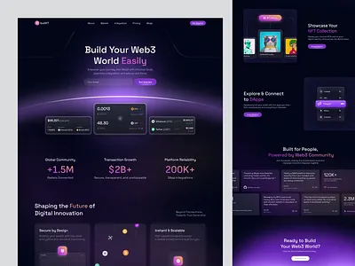 BullXT - Web3 Wallet Tools Landing Page animate b2b blockchain clean crypto dapp defi dipa inhouse ewallet landing page modern nft saas startup ui design uiux wallet web design web3 web3 landing page