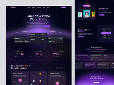 BullXT - Web3 Wallet Tools Landing Page animate b2b blockchain clean crypto dapp defi landing page modern saas startup uiux web design web3 web3 landing page