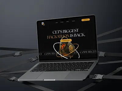 Black and Gold Themed Hackathon Website Design black and gold design figma gold graphic design hackathon modern photoshop sleek ui ui design web design website
