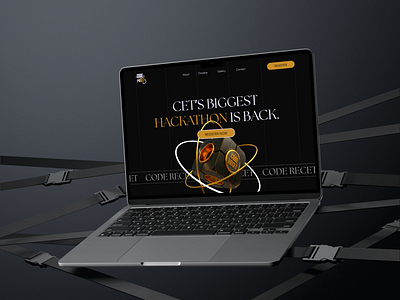 Black and Gold Themed Hackathon Website Design black and gold design figma gold graphic design hackathon modern photoshop sleek ui ui design web design website