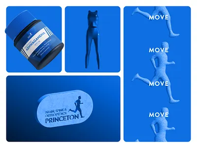 Princeton Brain, Spine & Orthopedics Direction 5 3d athlete behance branding branding and identity clean design dribbble graphic design health identity label logo logo design minimal mockup modern packaging science wellness
