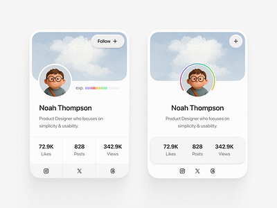 Left or Right? 🤔 card clean design illustration minimal profile card ui ui design ux ux design web design